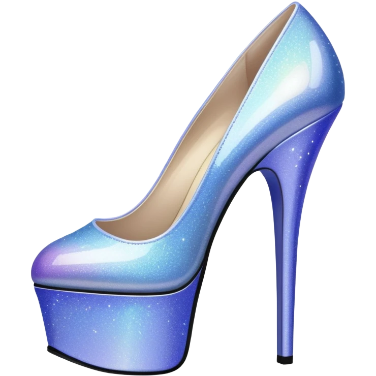 sparkly platform periwinkle heels emoji