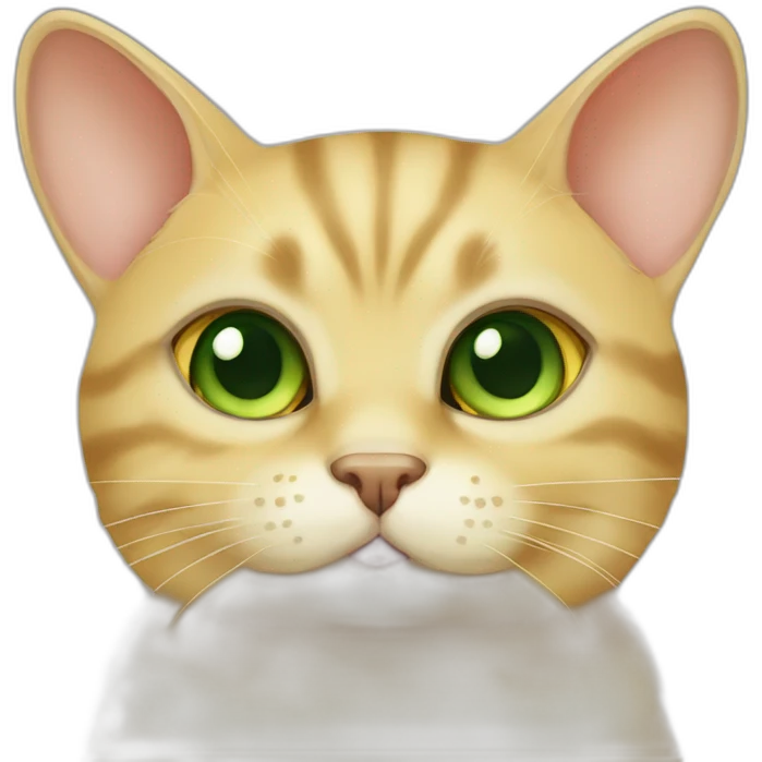 Golden Chinchilla cat，green eyes emoji