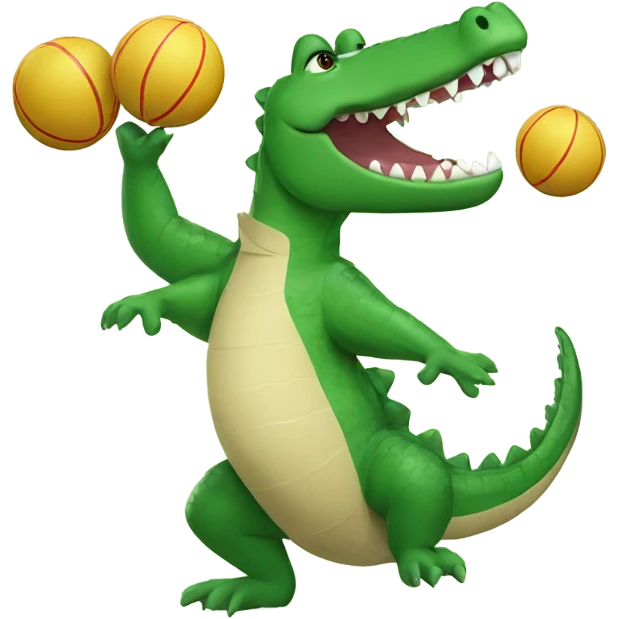 A crocodile juggling  emoji