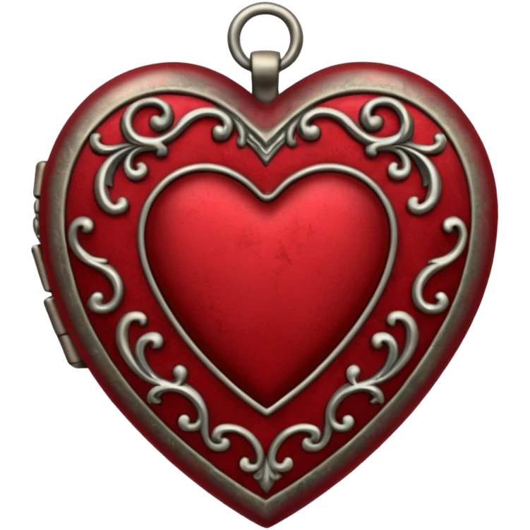 heart with gothic antique locket emoji