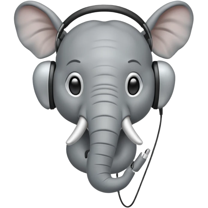 the elephant wearing headphone emoji