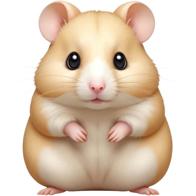 Cinematic Noble Cream Hamster Portrait Emoji, Poised and regal, with a tiny, compact build and a smooth, pristine cream coat, deep-set soulful dark eyes, Simplified yet sharp and sophisticated features, highly detailed, glowing with a soft, dignified glow, high shine, intelligent and energetic, stylized with an air of miniature elegance, focused and attentive, soft glowing outline, capturing the essence of a watchful and confident rodent, so majestic it feels as though it could scurry out of the screen with effortless authority! emoji