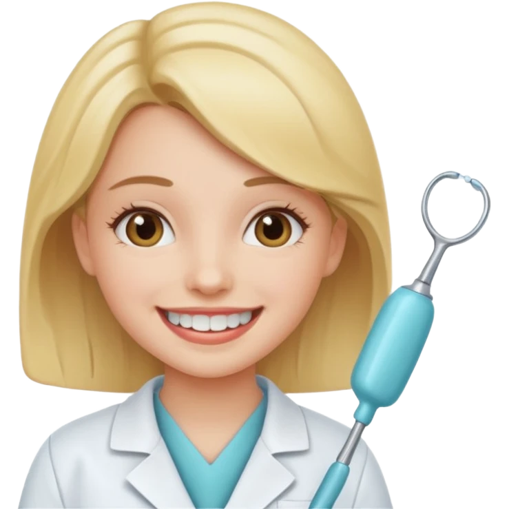 Girl with dentist clothes emoji