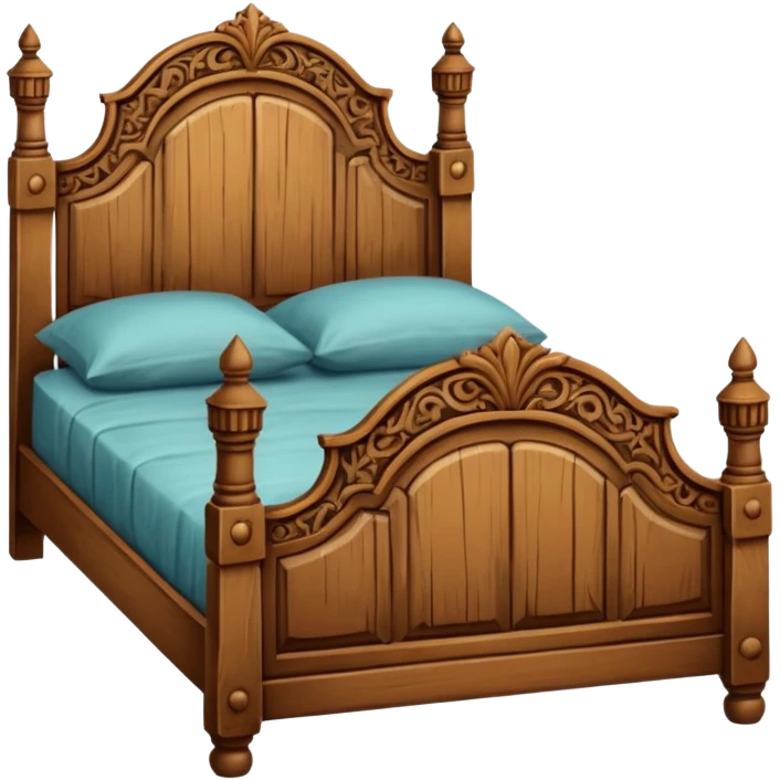 vintage antique old wooden aesthetic bed emoji