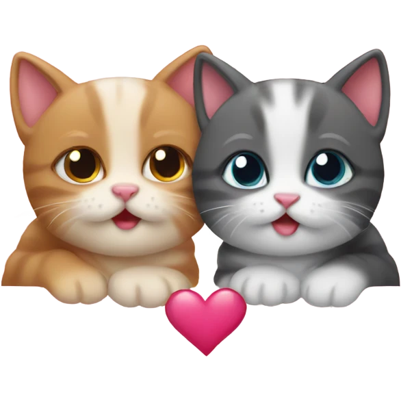 two kittens in love emoji