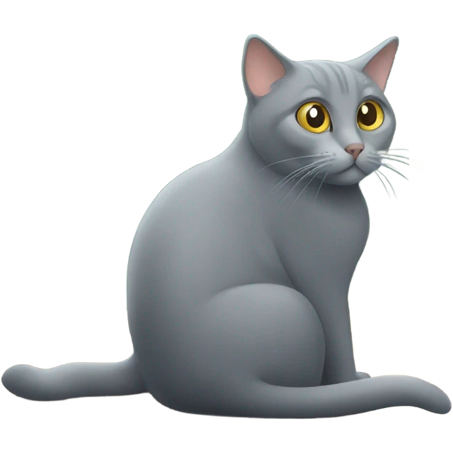 Grey cat looking outside at birds emoji