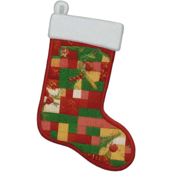Needlepoint Christmas stocking emoji