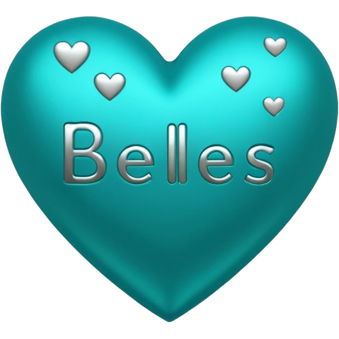 Teal heart with hearts and Belles wording emoji