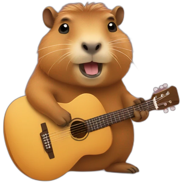Capybara with bas guitar emoji