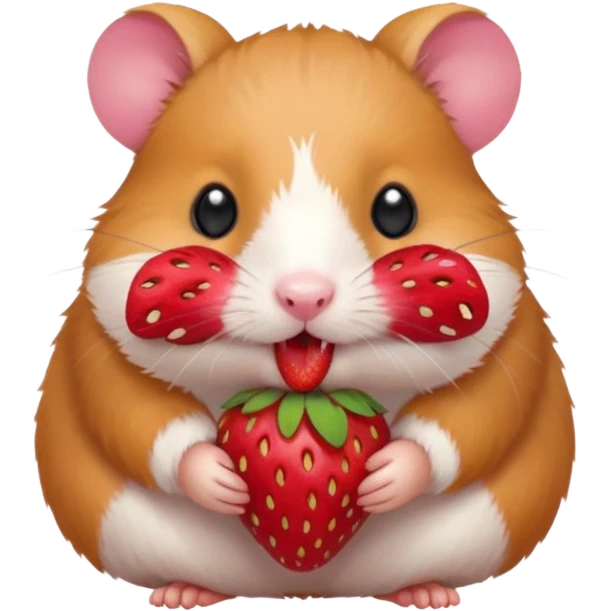 hamster eating strawberries emoji