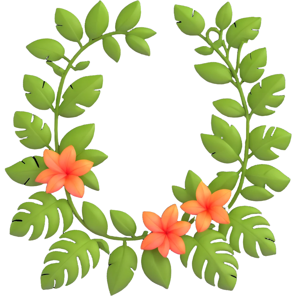 tropical vines with leaves emoji