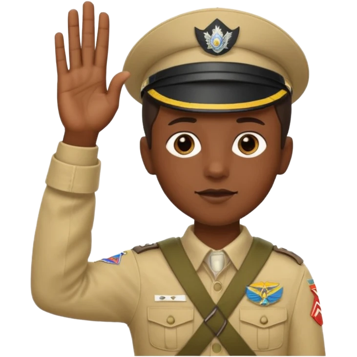 Mano izquierda saludo scout emoji