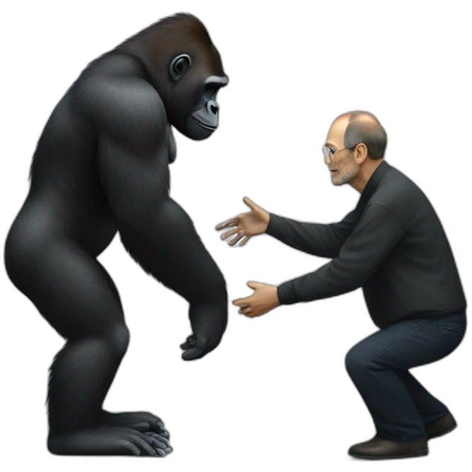 Gorilla meeting Steve Jobs emoji
