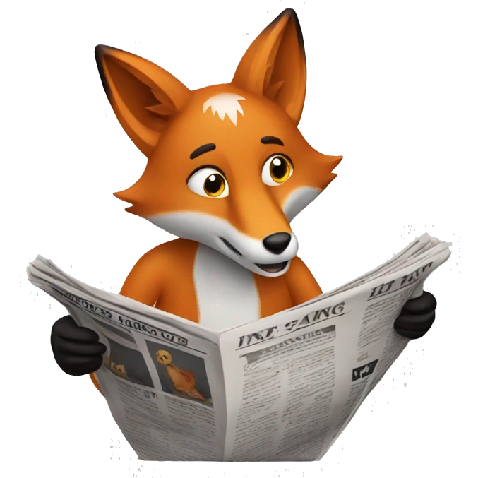 Fox reading newspaper emoji