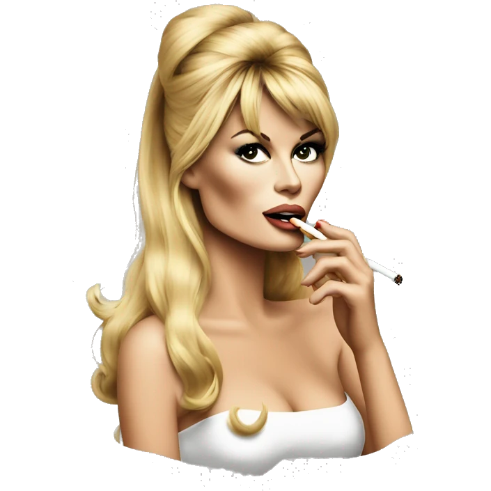 Brigitte Bardot smoking cugarette   emoji