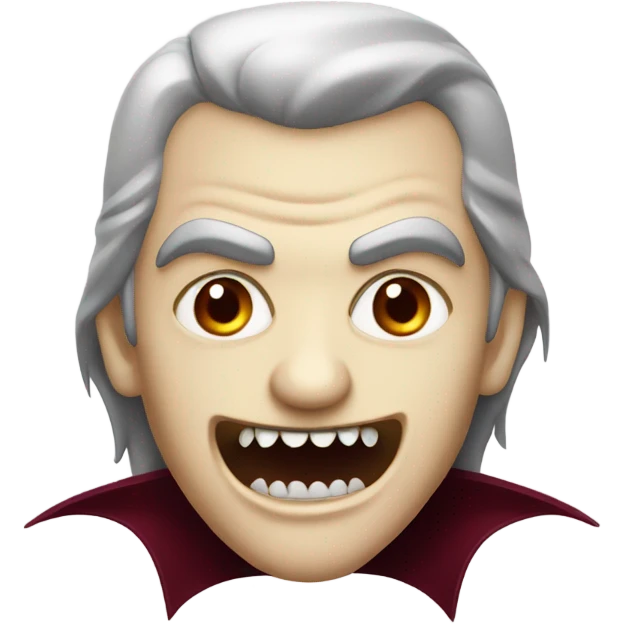 Vampire  burgundy, with two sharp fangs emoji
