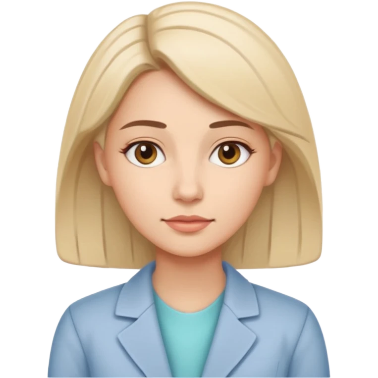Minimalist illustration of a female psychologist, calm expression, modern line art style, soft colors, clean and professional design, white background emoji