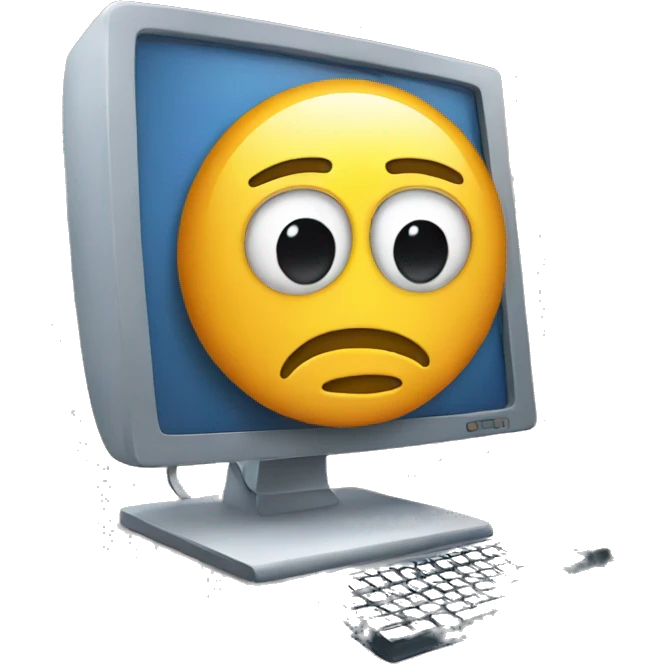Computer tired emoji