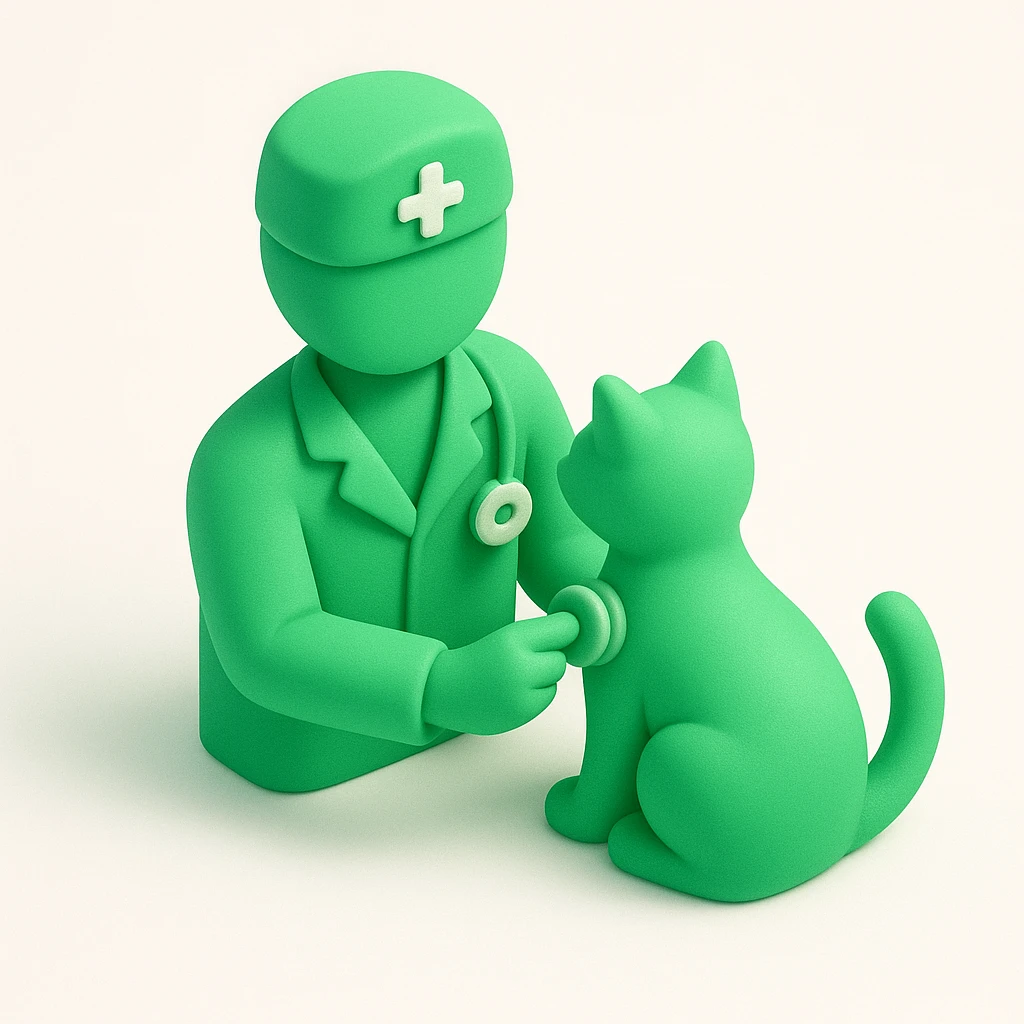 veterinarian examining a cat emoji