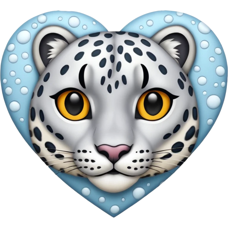 Snow-Leopard-patterned heart emoji
