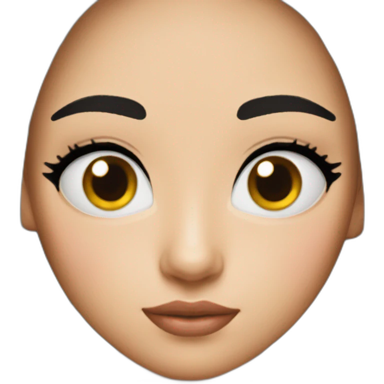 Jennie blackhair eyes like a cat and a mole under eyebrows emoji