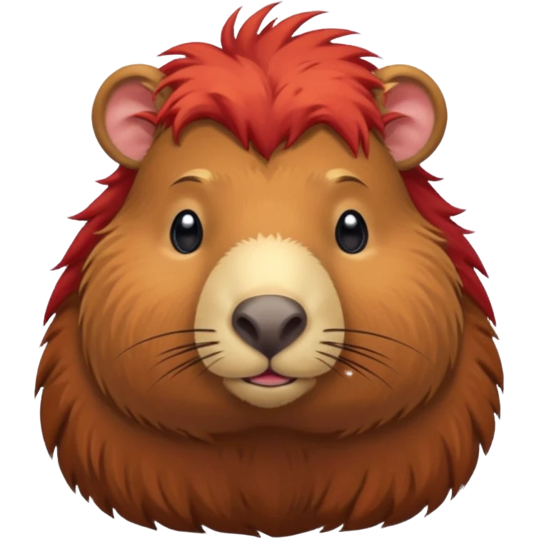 Capybara with red rock hair emoji