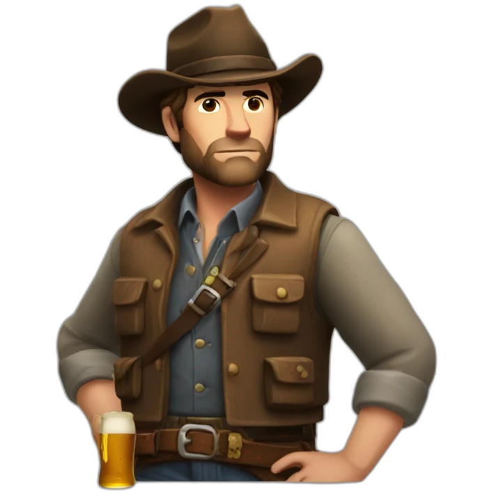 Arthur morgan with beer emoji