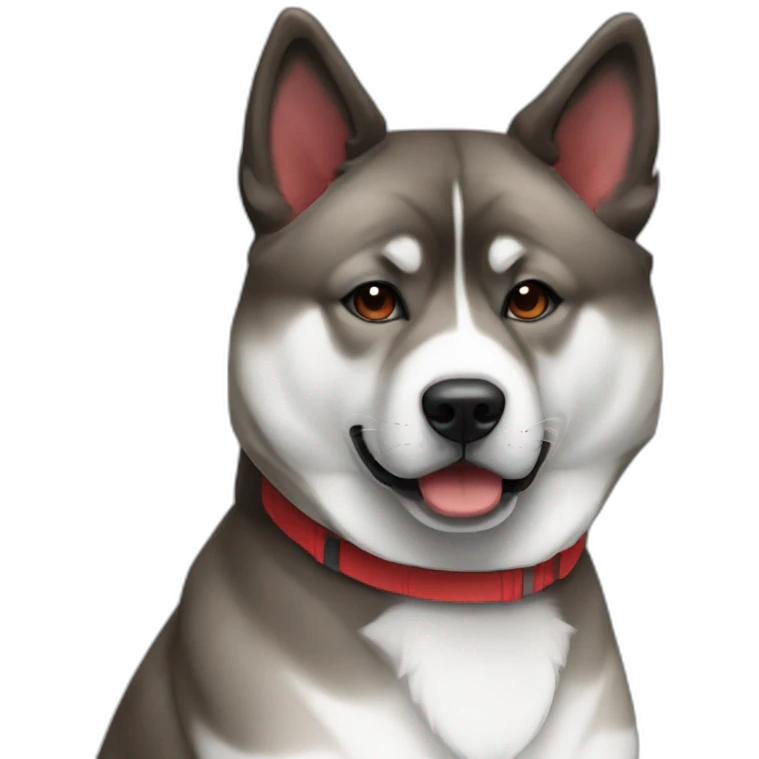 Akita inu brindle grey and red emoji