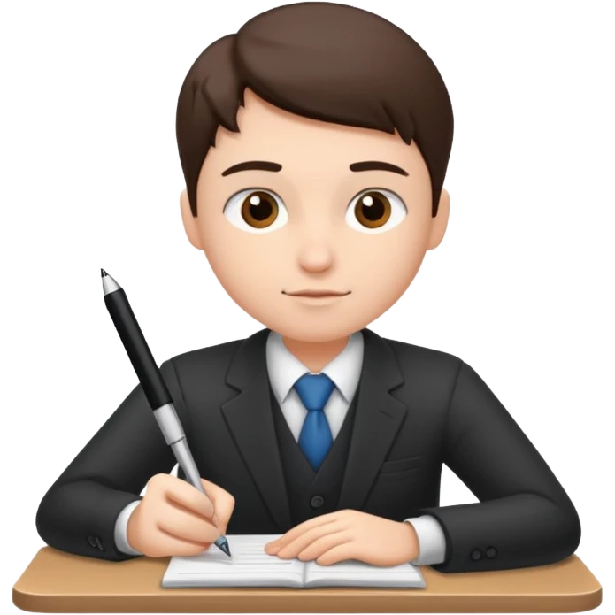business student sitting taking classes emoji
