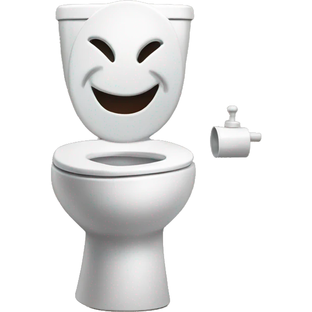 Toilet with grinning head coming out of it emoji