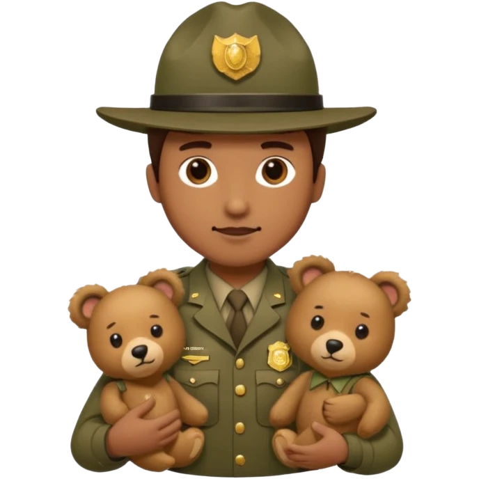 Park ranger and bear emoji