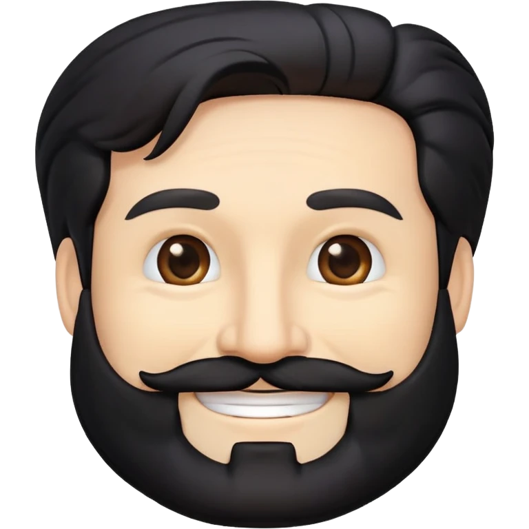 "- Nam
- 55 tuổi
- Da trắng
- Tóc đen 
- Râu đen
- Mặt cười
" emoji