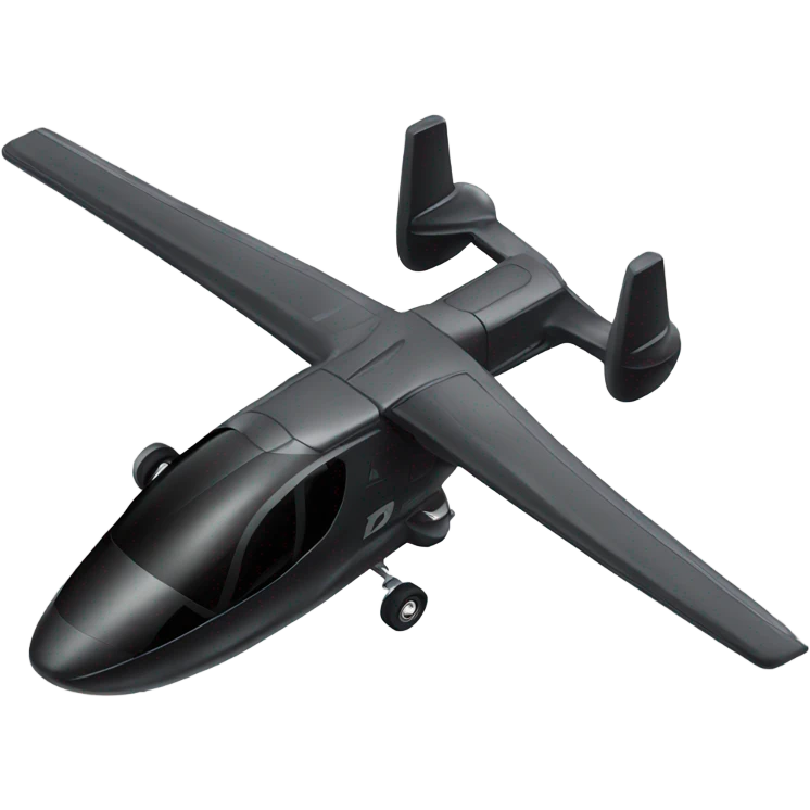 Evtol aircraft in black  emoji