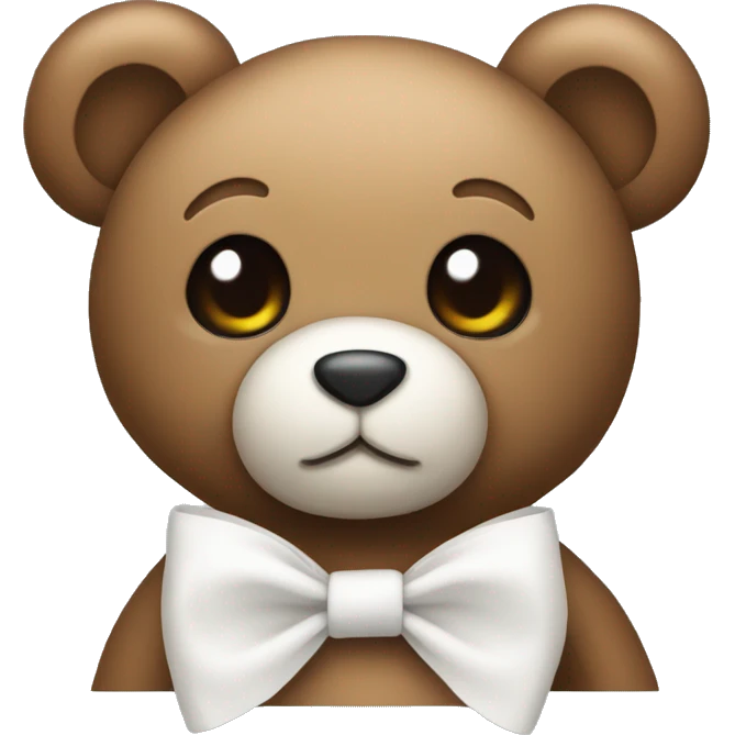 Teddy with a white bow  emoji