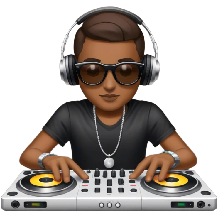 Dj playing music with sunglasses on emoji