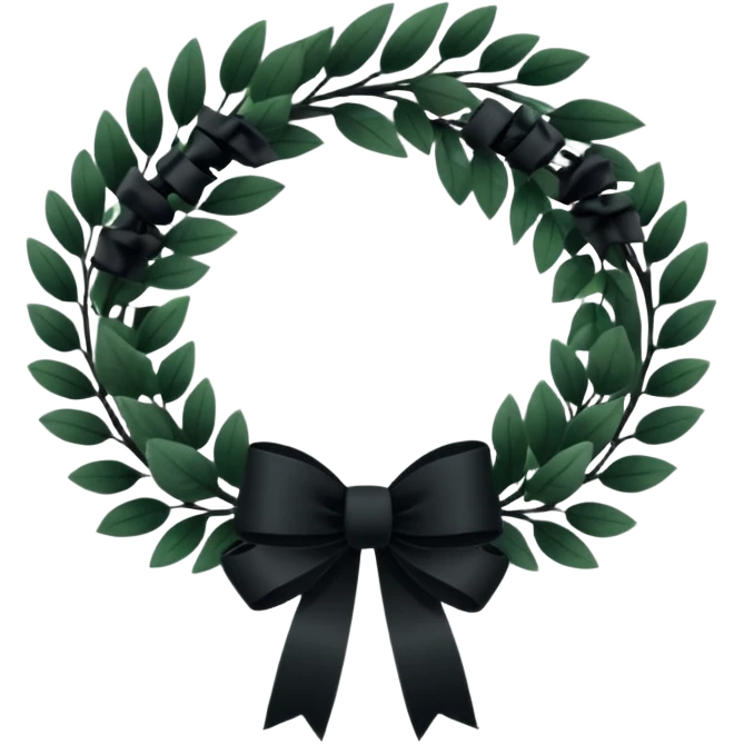 black funeral wreath; no light colors. emoji
