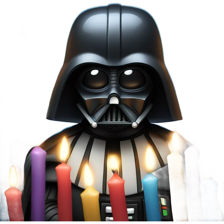 Darth Vader birthday party with candles  emoji