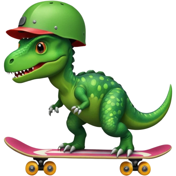 Dinosaur on a skateboard emoji