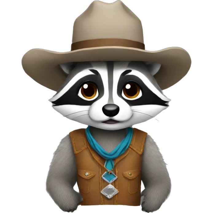 Raccoon cowboy emoji