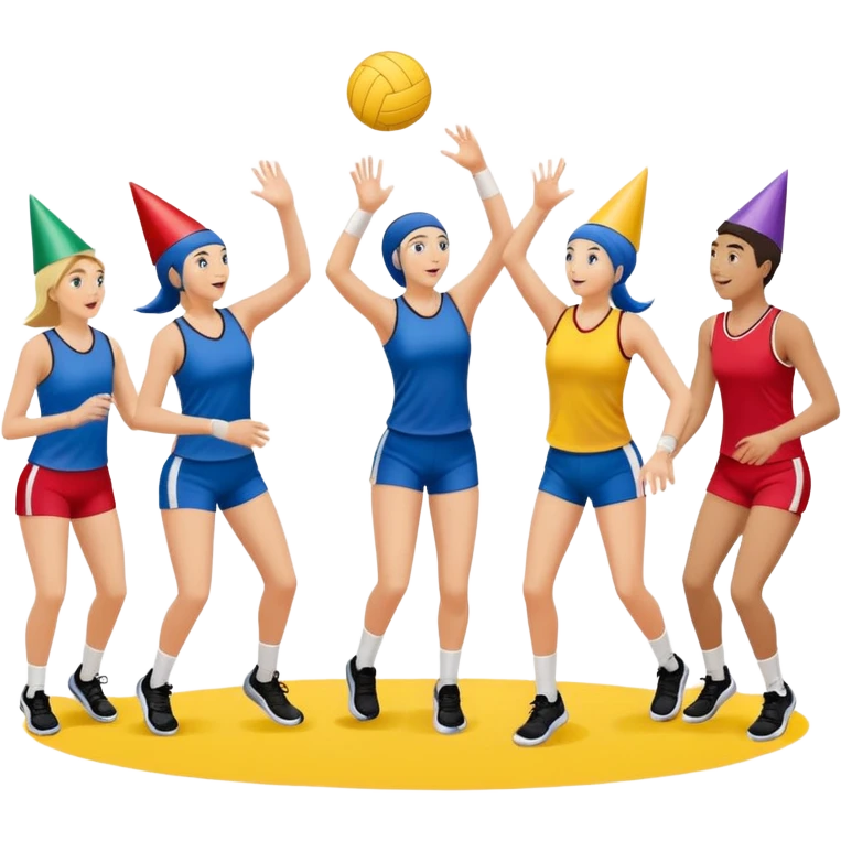 Partying volleyball players  emoji