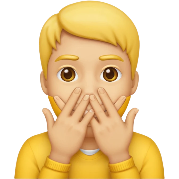 Make a basic emoji but with both hands covering its mouth and fingers threaded - reminiscent of goykers goal celebrations. emoji