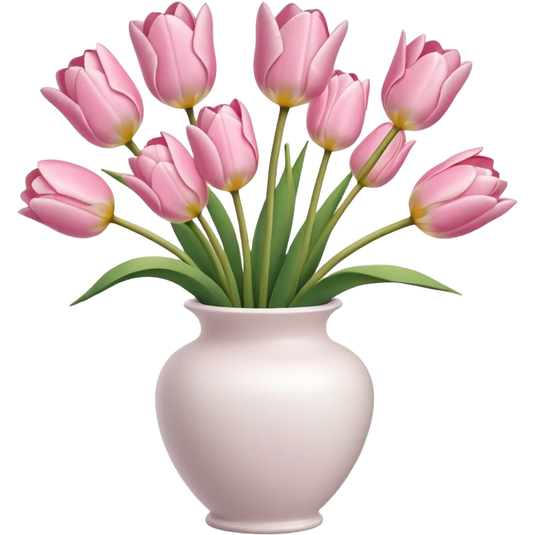 Light pink tulips in white vase emoji