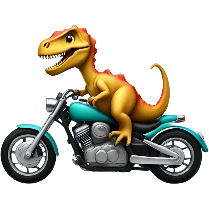 Dinosaur riding a motorcycle emoji
