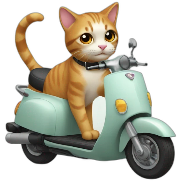 A cat on a scooter emoji