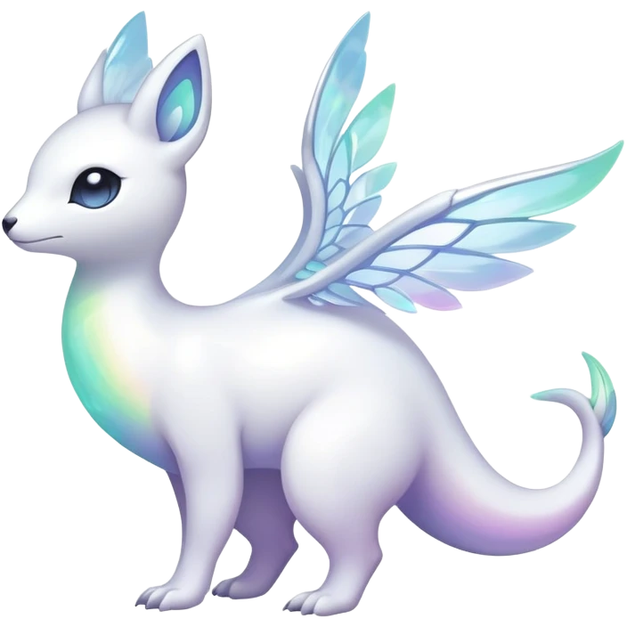  Iridescent white pale fakemon-creature  emoji