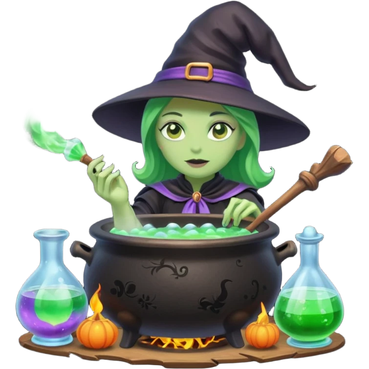 green witch cooking potion emoji