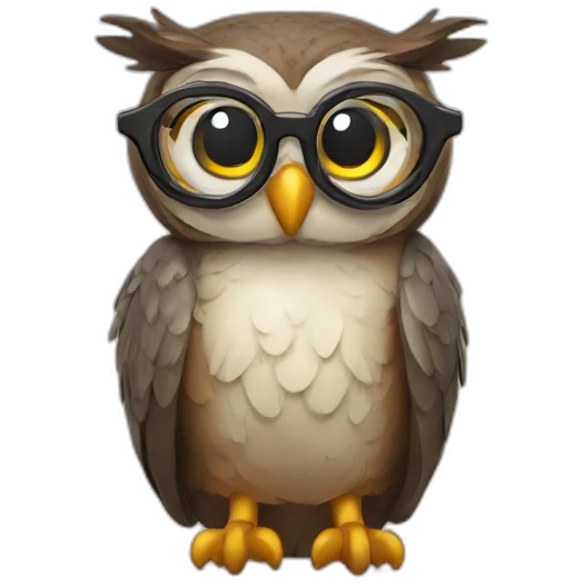 Owl wear glasses  emoji