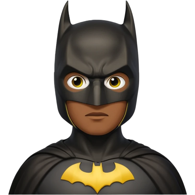 Batman emoji, classic cowl, yellow oval logo emoji