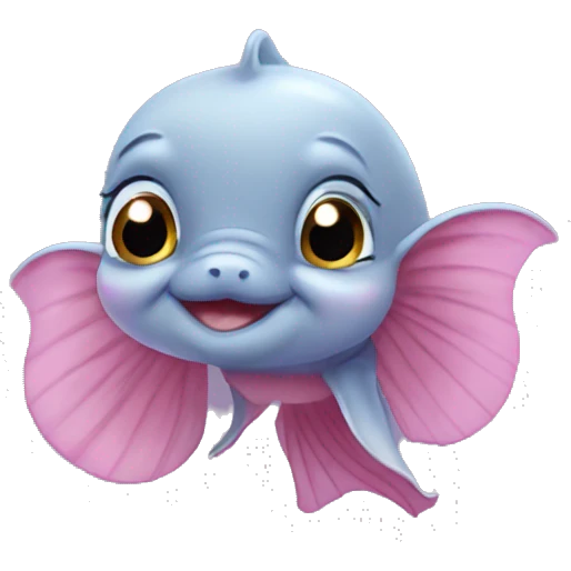 Dumbo halfmoon betta cute emoji