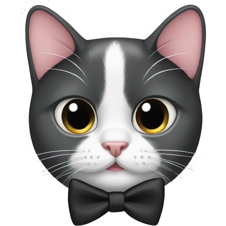 Tuxedo cat with a mustache and bow tie  emoji